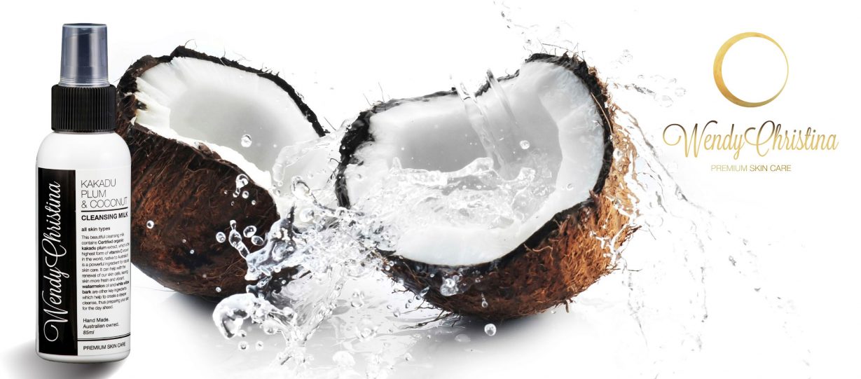 Photo of Kakadu Plum &amp;amp;amp; Coconut Cleansing Milk with a fresh coconut splashing refreshing milk
